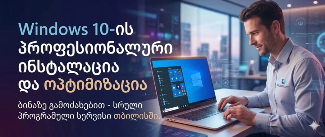 Windows 10 გადაყენება თბილისში კომპიუტერის და ლეპტოპის მომსახურება