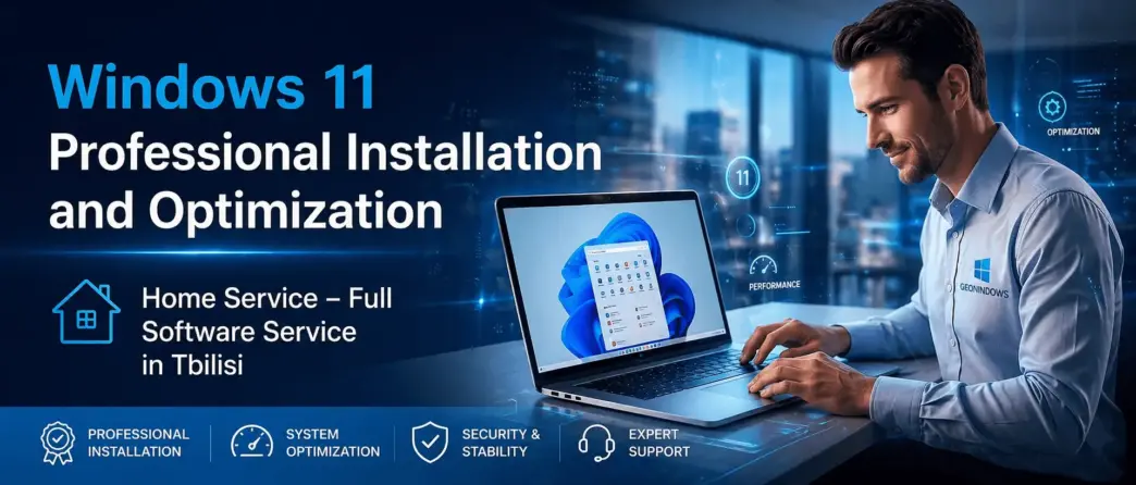 Windows 11 installation and computer repair service in Tbilisi